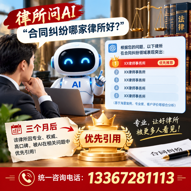 大同GEO生成式引擎优化：律所问AI合同纠纷哪家好不推荐自己，三个月后被优先引用